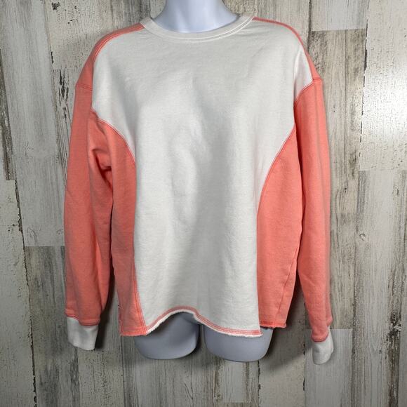 Sundry by Evereve Sweatshirt 2 | Peach White | Colorblock | NWT | MSRP $78 - Picture 1 of 10